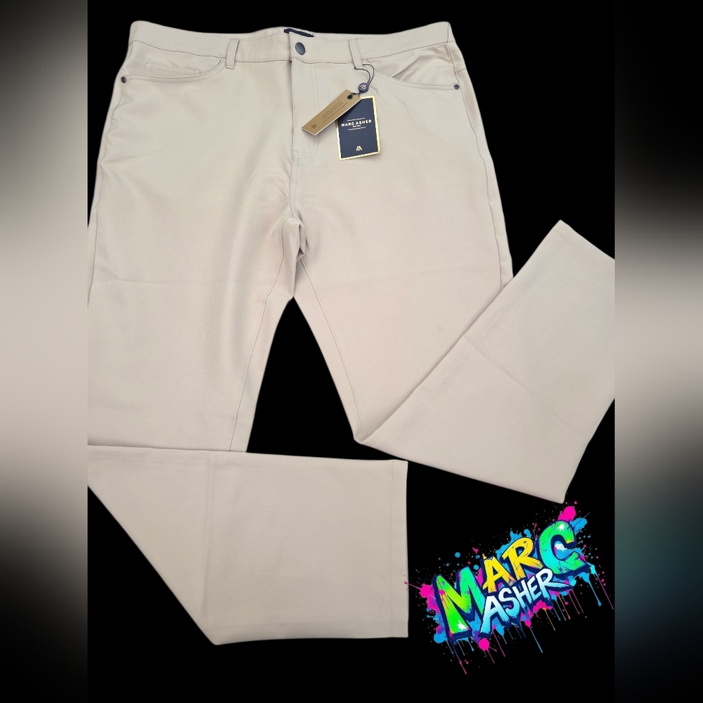 New Marc Asher khaki athletic taper men pants 39W 32L